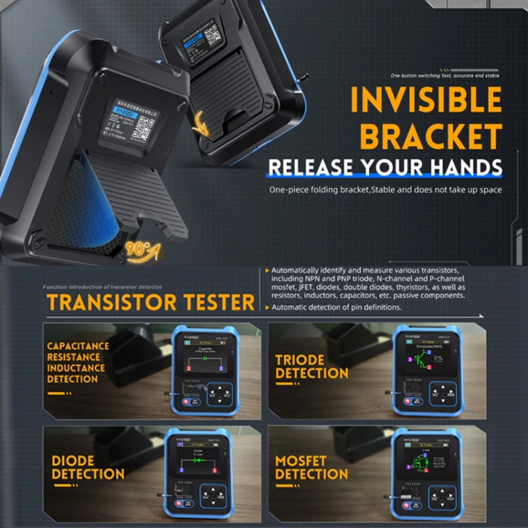 FNIRSI 3 In 1 Handheld Digital Oscilloscope LCR Transistor Tester, Specification: Standard