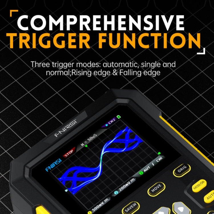 FNIRSI 2 In 1 Small Handheld Fluorescence Digital Dual-Channel Oscilloscope, US Plug(Blue)