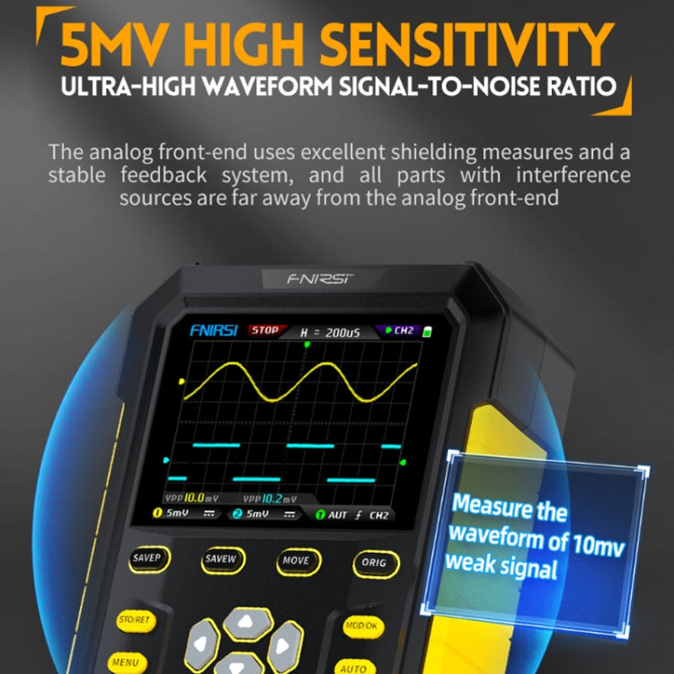 FNIRSI 2 In 1 Small Handheld Fluorescence Digital Dual-Channel Oscilloscope, US Plug(Blue)