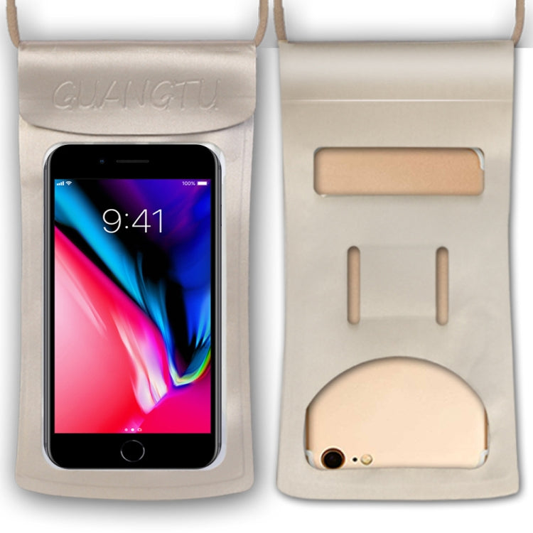 TPU Transparent Touch Screen Phone 30m Waterproof Bag Outdoor Rafting Phone Case(Champagne)