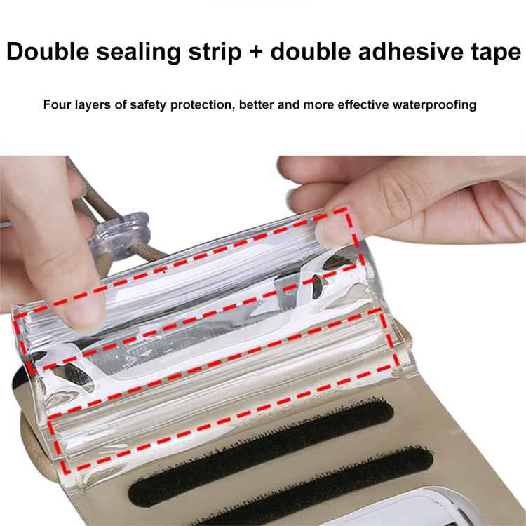 TPU Transparent Touch Screen Phone 30m Waterproof Bag Outdoor Rafting Phone Case(Champagne)