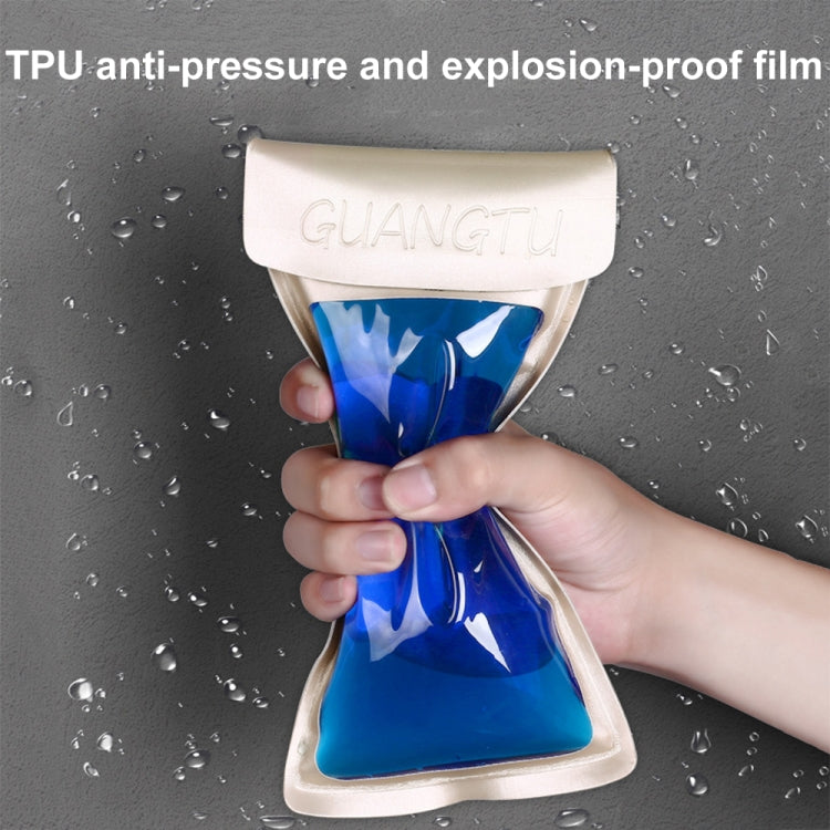 TPU Transparent Touch Screen Phone 30m Waterproof Bag Outdoor Rafting Phone Case(Champagne)