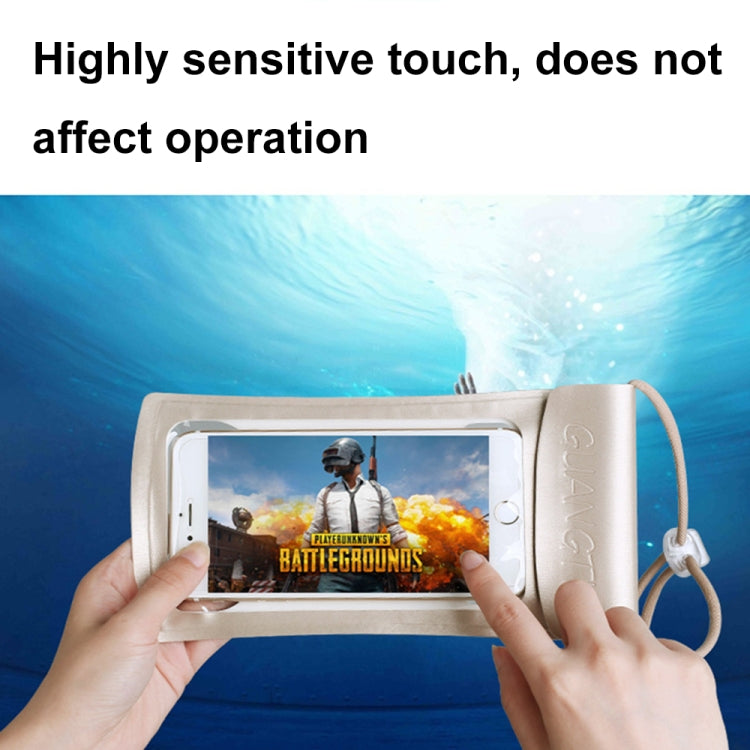TPU Transparent Touch Screen Phone 30m Waterproof Bag Outdoor Rafting Phone Case(Rose Gold)