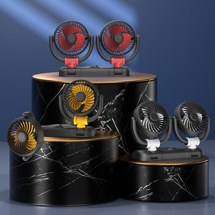 SUITU Car Foldable Cooling Fan Automobile Summer Temperature Reduction Fan, Model: Dual 24V Cigarette Lighter Energized