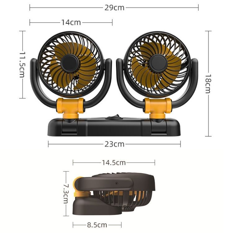 SUITU Car Foldable Cooling Fan Automobile Summer Temperature Reduction Fan, Model: Single 24V Cigarette Lighter Energized