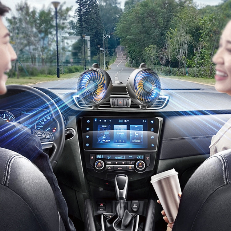 SUITU Car Foldable Cooling Fan Automobile Summer Temperature Reduction Fan, Model: Dual 24V Cigarette Lighter Energized