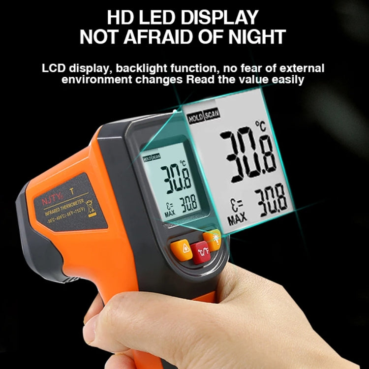 NJTY Digital Display High-Precision Infrared Thermometer For Bakery Kitchen Industry, Spec: T600A (Adjustable)