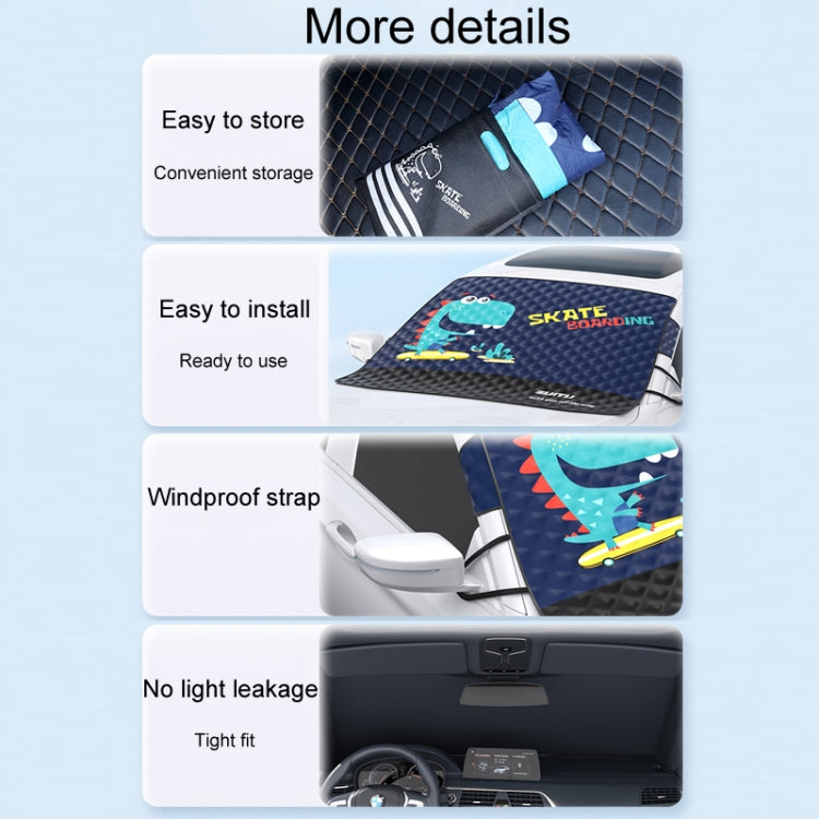 SUITU ST-3950 Automobile Thickening Sun Shield Car Snow Block Coat, Style: Dinosaur