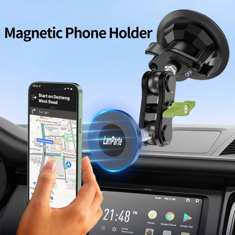 Lanparte Magnetic Car Phone Holder Adjustable Suction Cup Navigation Stand RBA-M01NLB