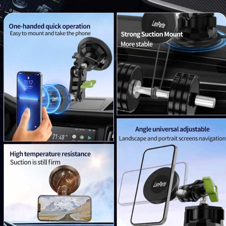 Lanparte Magnetic Car Phone Holder Adjustable Suction Cup Navigation Stand RBA-M01NLB