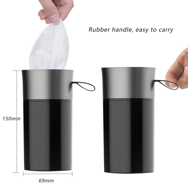 BEN.JACK Cylindrical Car Water Cup Holder Tissue Box(Black Gray)