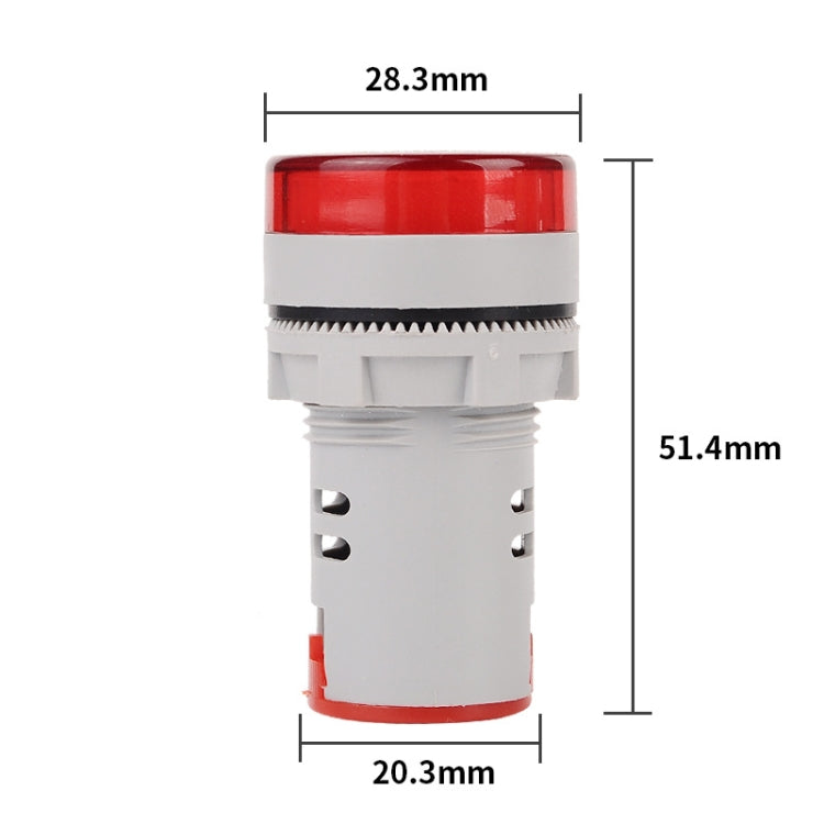 SINOTIMER ST16A Round 22mm LED Digital Signal Light 220V AC Ammeter 0-100A AC Current Indicator Light(02 White)