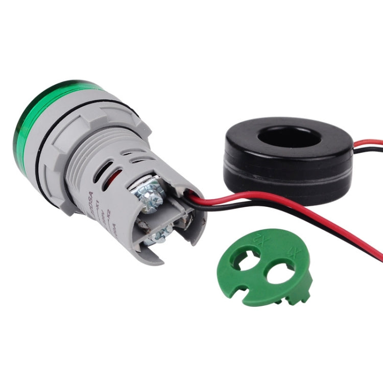 SINOTIMER ST16A Round 22mm LED Digital Signal Light 220V AC Ammeter 0-100A AC Current Indicator Light(01 Red)