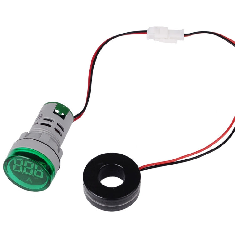 SINOTIMER ST16A Round 22mm LED Digital Signal Light 220V AC Ammeter 0-100A AC Current Indicator Light(02 White)