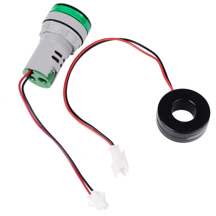 SINOTIMER ST16A Round 22mm LED Digital Signal Light 220V AC Ammeter 0-100A AC Current Indicator Light(02 White)
