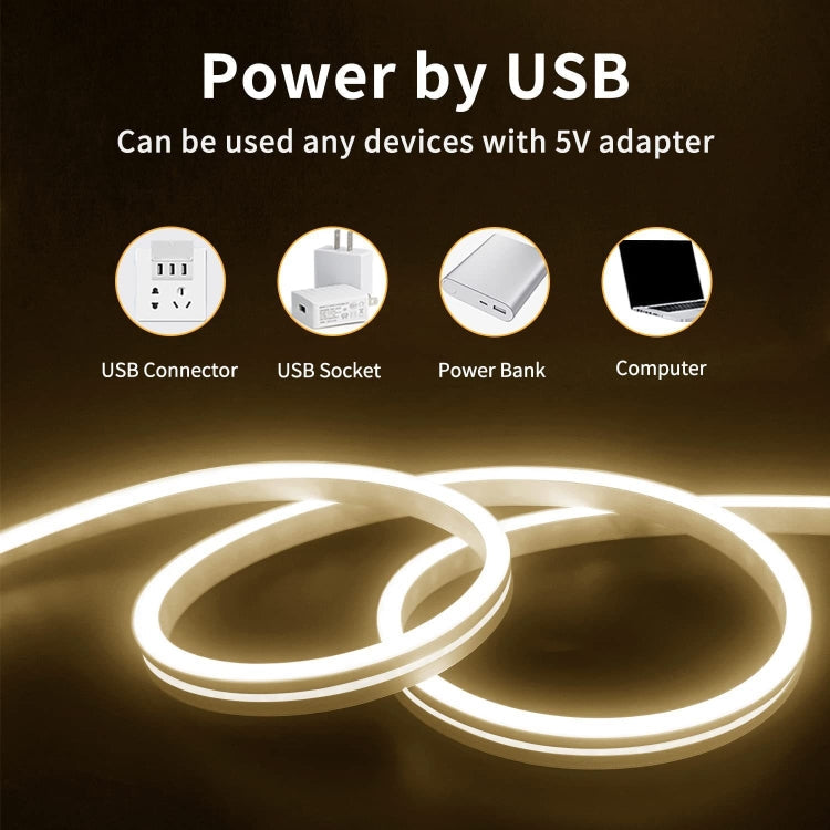LIXINCORDA 2m 5V USB Touch Control LED Light Strip Flexible Neon Silicone Soft Strip(Pink)