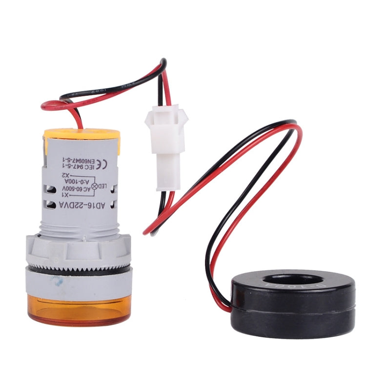 SINOTIMER ST16VA Round 22mm LED Digital Display AC Voltage Current Indicator AC 60-500V 0-100A(01 Red)