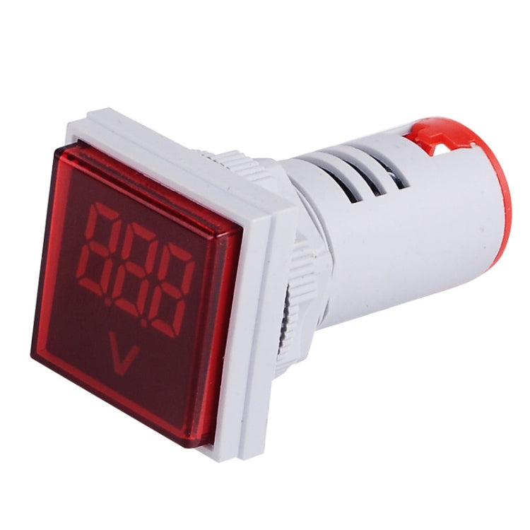 SINOTIMER ST17V AC Voltage Signal Indicator 22mm Square LED Digital Display Voltage Head AC 60-500V(01 Red)