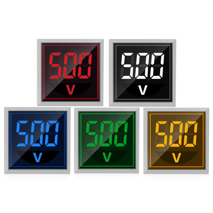 SINOTIMER ST17V AC Voltage Signal Indicator 22mm Square LED Digital Display Voltage Head AC 60-500V(04 Green)