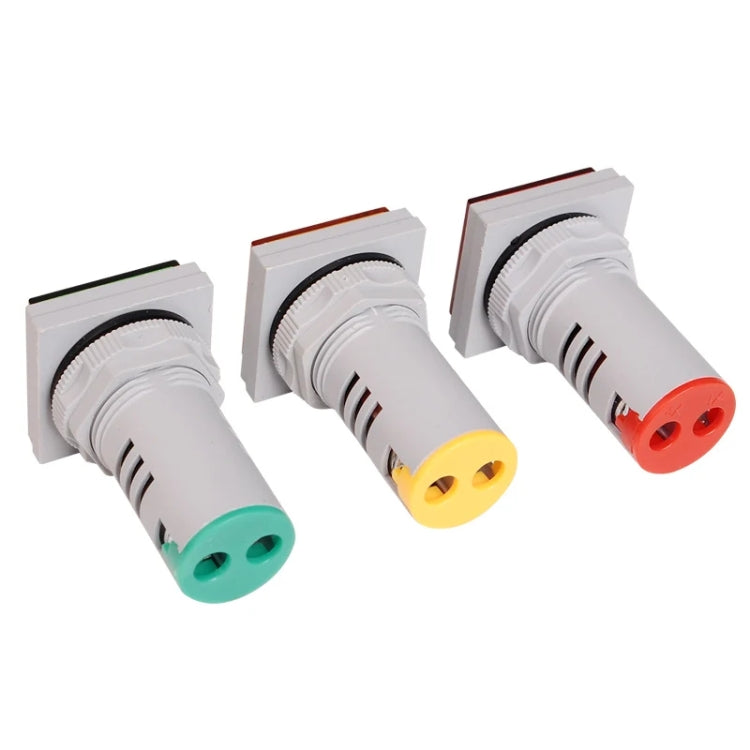 SINOTIMER ST17V AC Voltage Signal Indicator 22mm Square LED Digital Display Voltage Head AC 60-500V(01 Red)