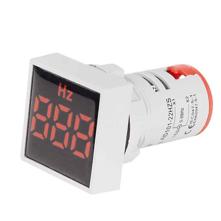 SINOTIMER ST17HZ 22mm Square LED Digital Display 50-75Hz AC Frequency Signal Indicator(01 Red)