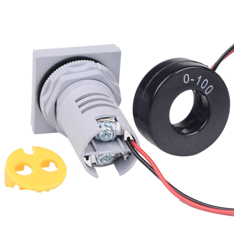 SINOTIMER ST17VAH 3 In 1 Square LED Digital Display AC Voltage Current Frequency Indicator 60-500V 0-100A 20-75Hz(01 Red)