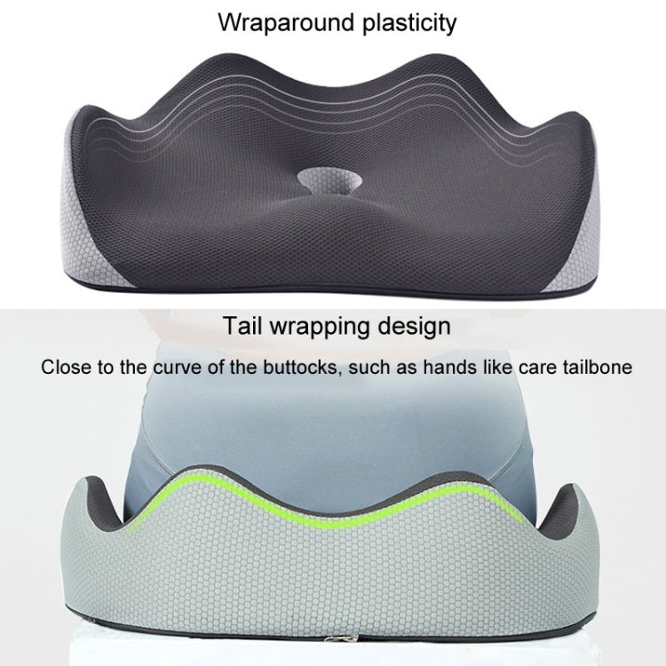 BEWALKER Slow Rebound Memory Foam Cushion Thickened Breathable Office Chair Seat Pad(Grey)