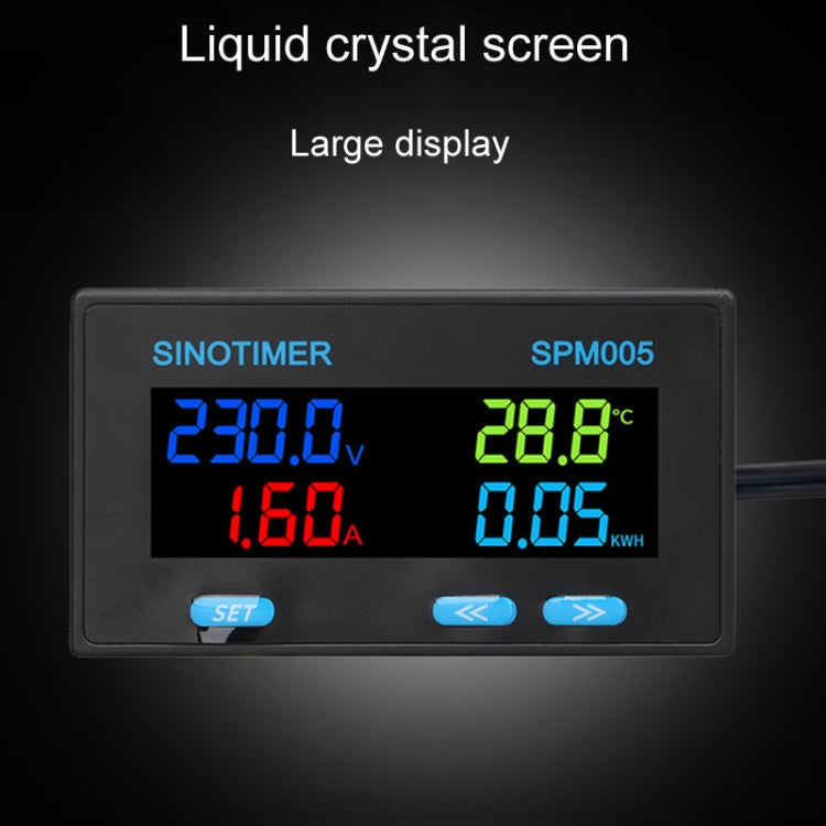 SINOTIMER SPM005 AC Digital Display Voltage Current Power Electricity Multifunctional Monitoring Meter, Specification: 20A