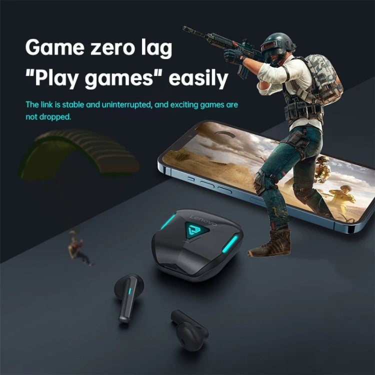 Lenovo TG132 Wireless Bluetooth 5.3 Earphones Sensorless Delay Ultra Long Life Sports Music Game Gaming Use(Black)