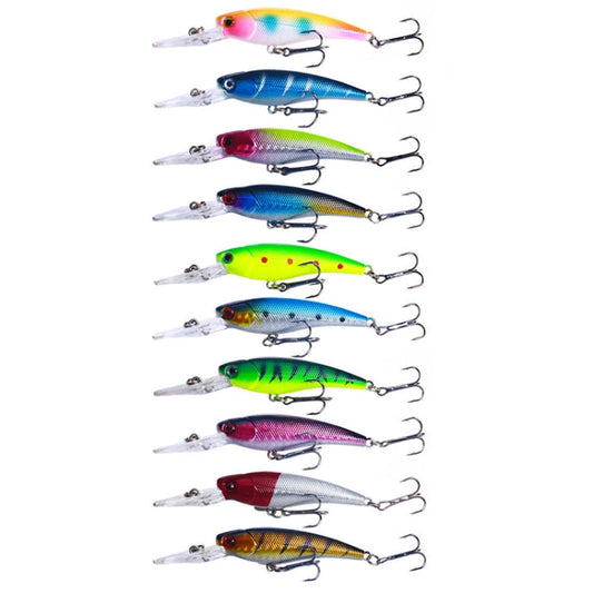 10colors /Set HENGJIA MI103 Diving Minnow Dummy Bait Biomimetic Lua Hard Lure, Size: 9.5cm 7.2g