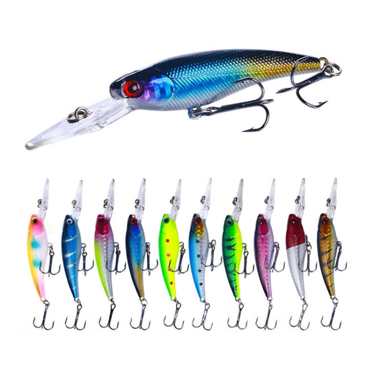 10colors /Set HENGJIA MI103 Diving Minnow Dummy Bait Biomimetic Lua Hard Lure, Size: 9.5cm 7.2g