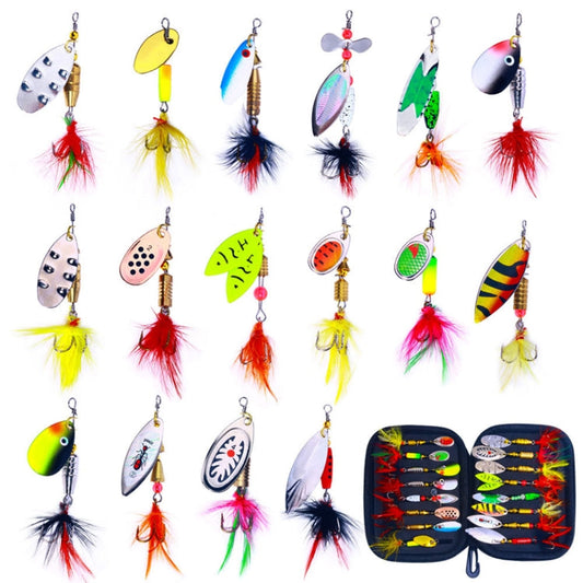 16pcs /Set HENGJIA SPB101 Spinning Dummy Bait Noise Metal Sequins Fishing Lure