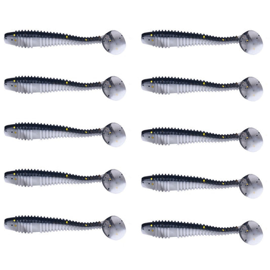 5.5cm 10pcs /Pack HENGJIA Spaghetti Worm T-Tail Soft Bait Spiral Fishing Dummy Lures(Color 1)