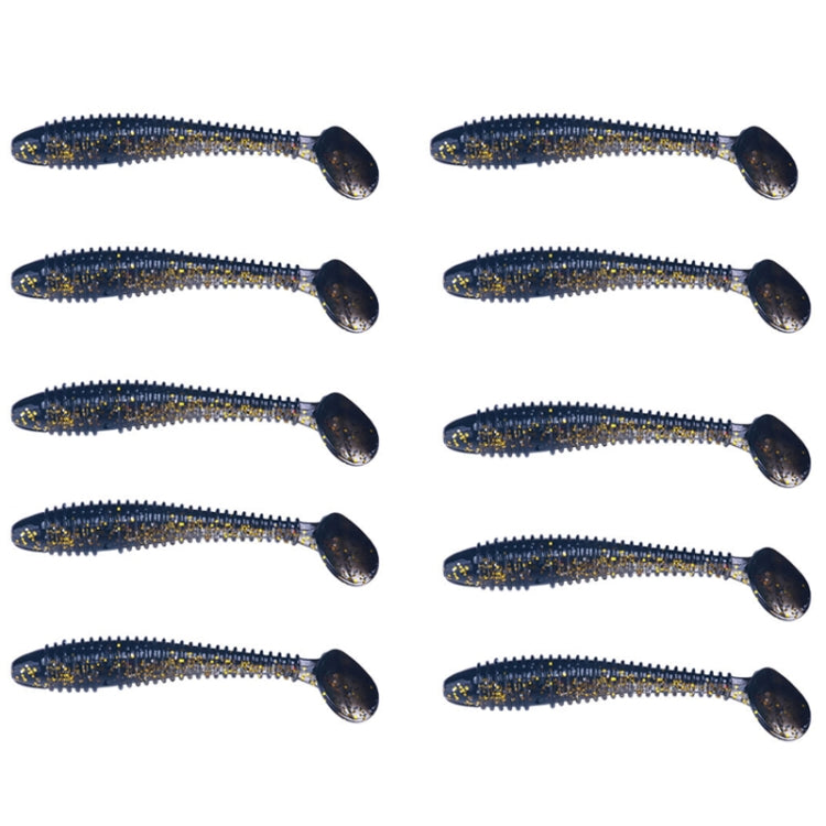 5.5cm 10pcs /Pack HENGJIA Spaghetti Worm T-Tail Soft Bait Spiral Fishing Dummy Lures(Color 5)