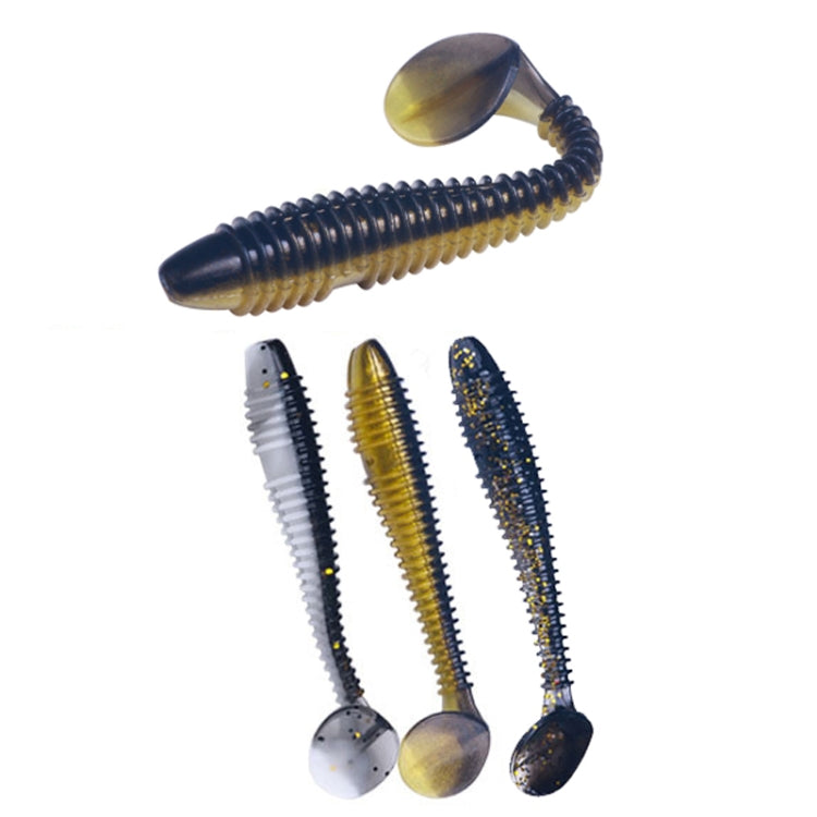 7.5cm 6pcs /Pack HENGJIA Spaghetti Worm T-Tail Soft Bait Spiral Fishing Dummy Lures(Color 5)