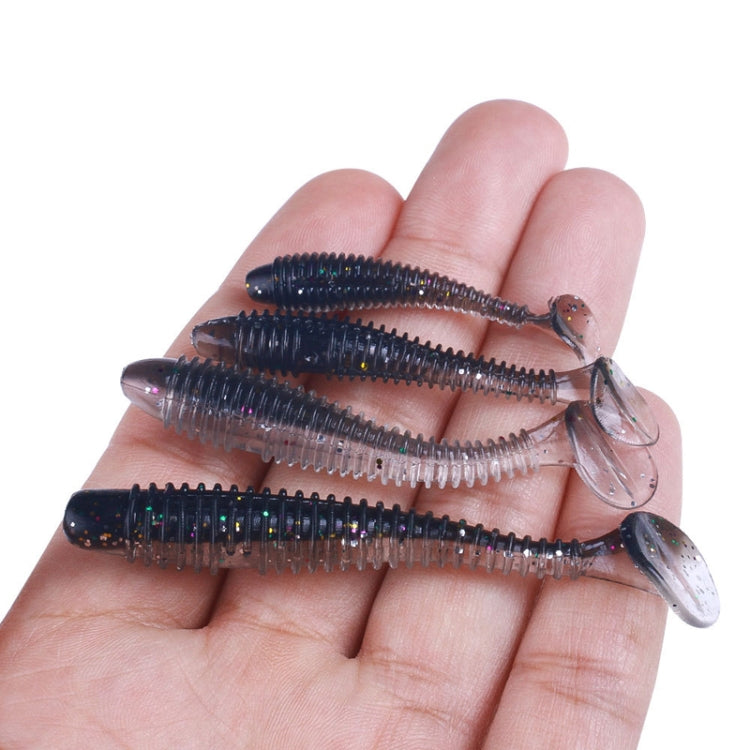 4.5cm 10pcs /Pack HENGJIA Spaghetti Worm T-Tail Soft Bait Spiral Fishing Dummy Lures(Color 1)