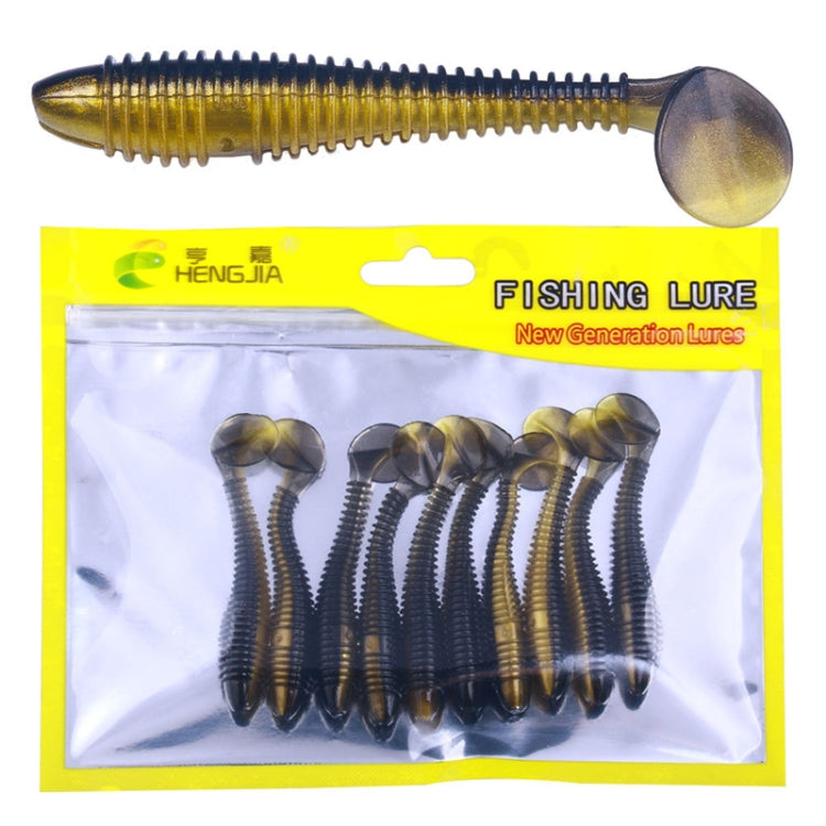 5.5cm 10pcs /Pack HENGJIA Spaghetti Worm T-Tail Soft Bait Spiral Fishing Dummy Lures(Color 1)