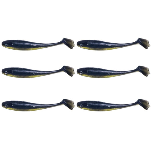 10.5cm 6pcs /Pack HENGJIA T-Tail Soft Dummy Bait Freshwater Fishing Lures(Color 1)