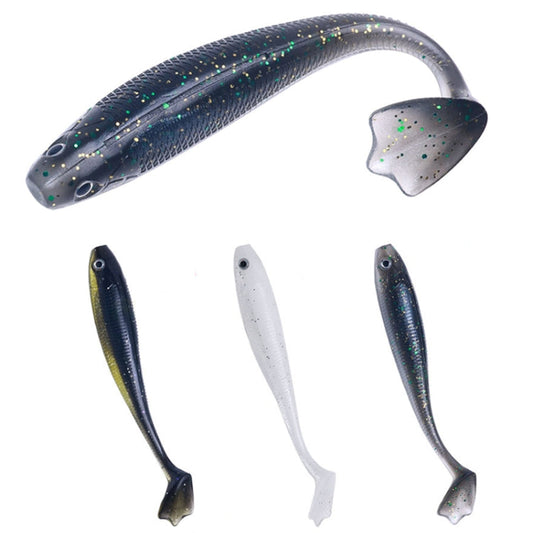10.5cm 6pcs /Pack HENGJIA T-Tail Soft Dummy Bait Freshwater Fishing Lures(Color 6)