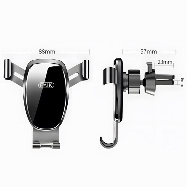 FAIK Car Cell Phone Holder Air Vent Triangle Gravity Sensor Car Phone Bracket, Color: Silve Mirror Model