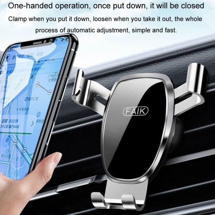 FAIK Car Cell Phone Holder Air Vent Triangle Gravity Sensor Car Phone Bracket, Color: Silve Mirror Model