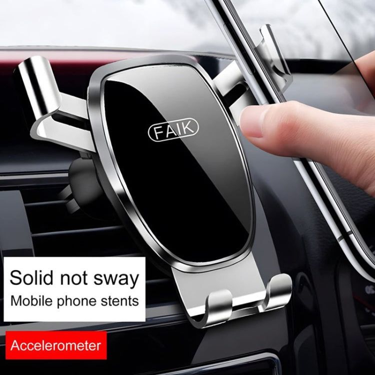 FAIK Car Cell Phone Holder Air Vent Triangle Gravity Sensor Car Phone Bracket, Color: Silver Frosted Model