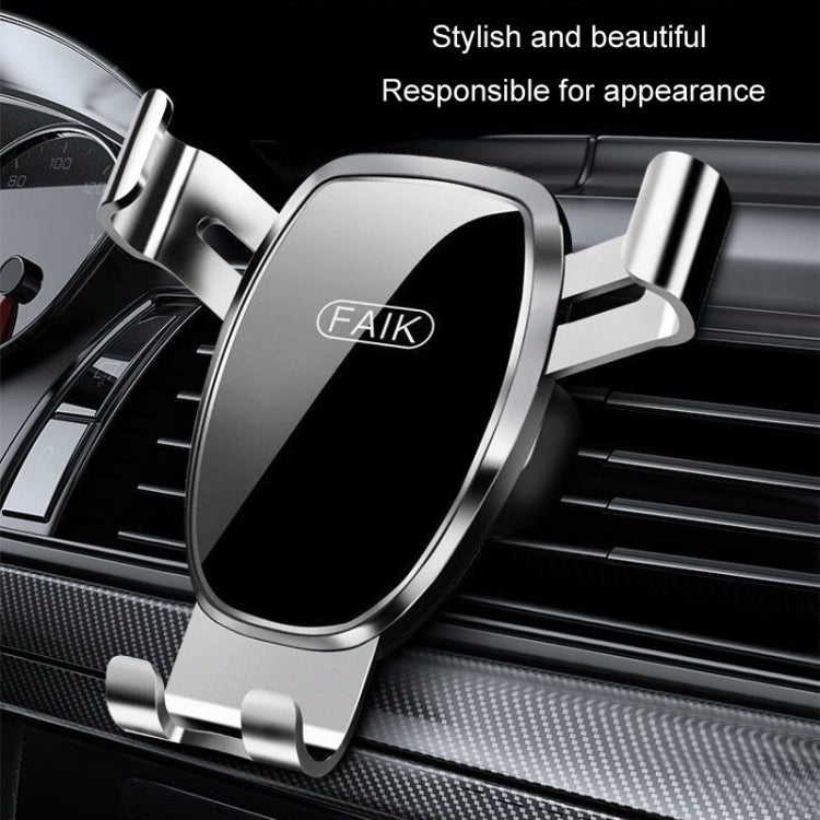 FAIK Car Cell Phone Holder Air Vent Triangle Gravity Sensor Car Phone Bracket, Color: Silver Frosted Model