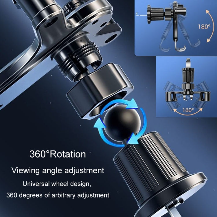BUDK Triangle Gravity Sensor Car Phone Bracket Car Air Vent Navigation Holder, Model: Bent Suction Cup Base Model