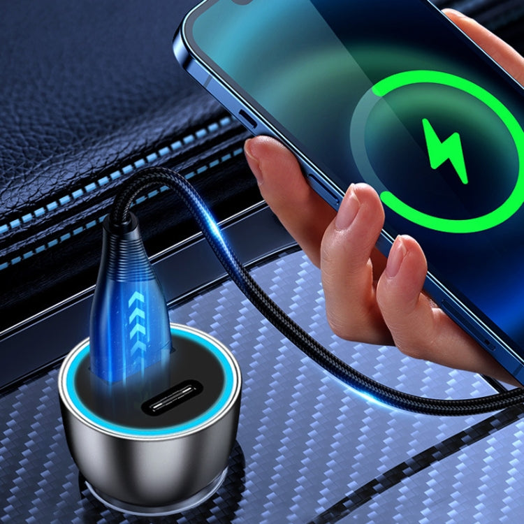 QIAKEY Vehicle Dual Port Fast Charging Charger One To Two Cigarette Lighter, Model: TK515 Blue