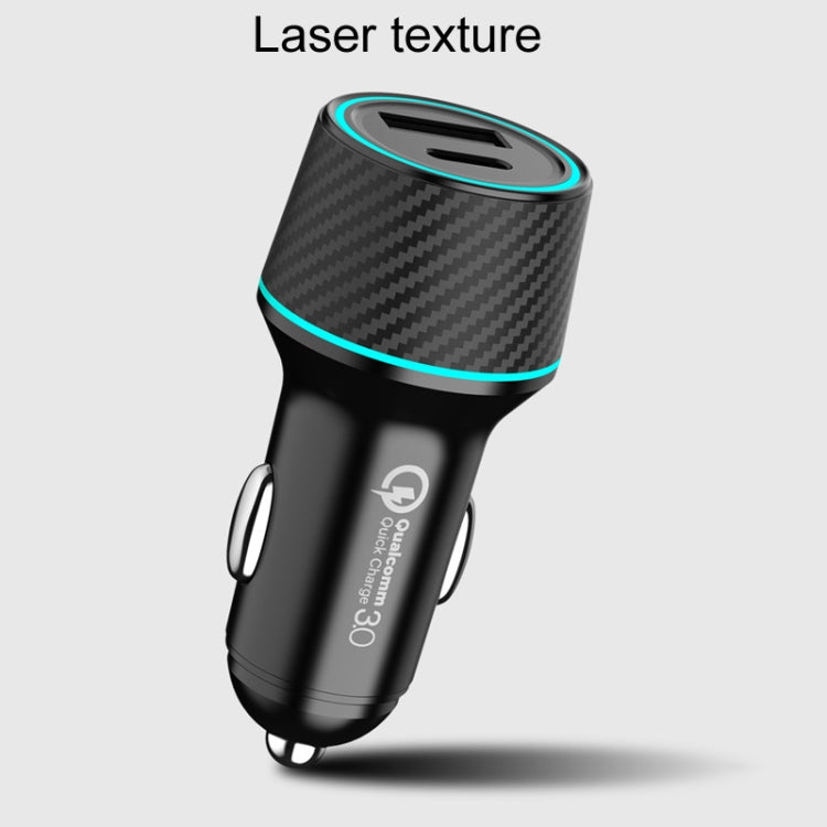 QIAKEY Dual Fast Charging Charger One To Two Cigarette Lighter, Size: TH218 36W(Black)