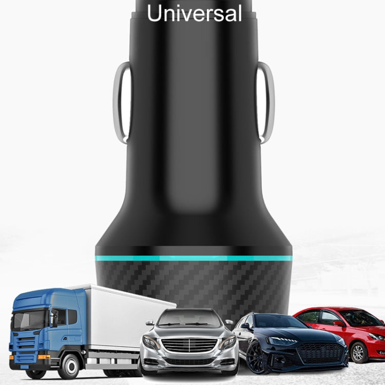 QIAKEY Dual Fast Charging Charger One To Two Cigarette Lighter, Size: TH215 43W(Black)