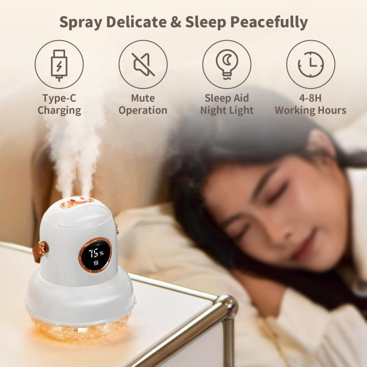 ICARER FAMILY IF-JS01 USB Charging Desktop Night Light Dual-spray Humidifier, Color: Pink (Doll)