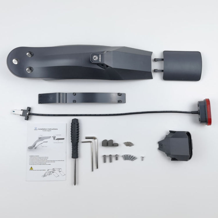 ZHIKAN Electrical Scooter Multifunctional Mudguard With Taillight For Xiaomi M365 / PRO / PRO2(Black)