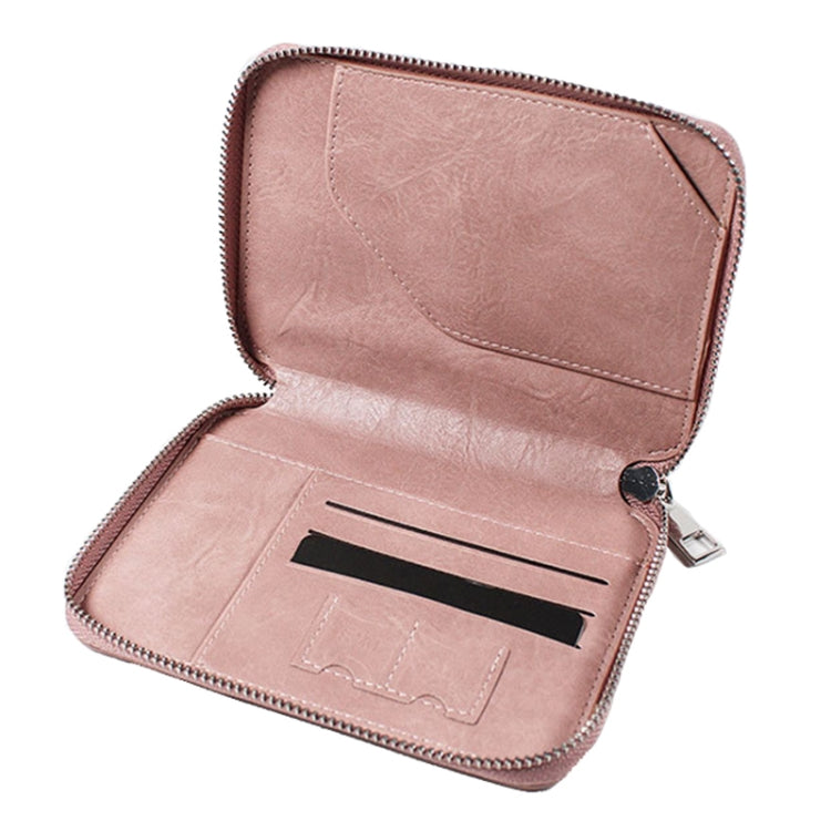 RFID Anti-theft Large Capacity Zipper Passport Bag Multifunctional Travel Document Storage Bag(Coffee)